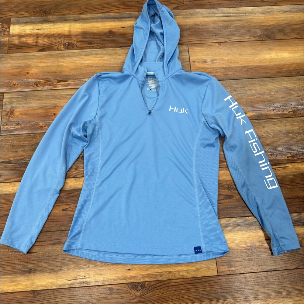 Huk Light Blue Performance Hoodie